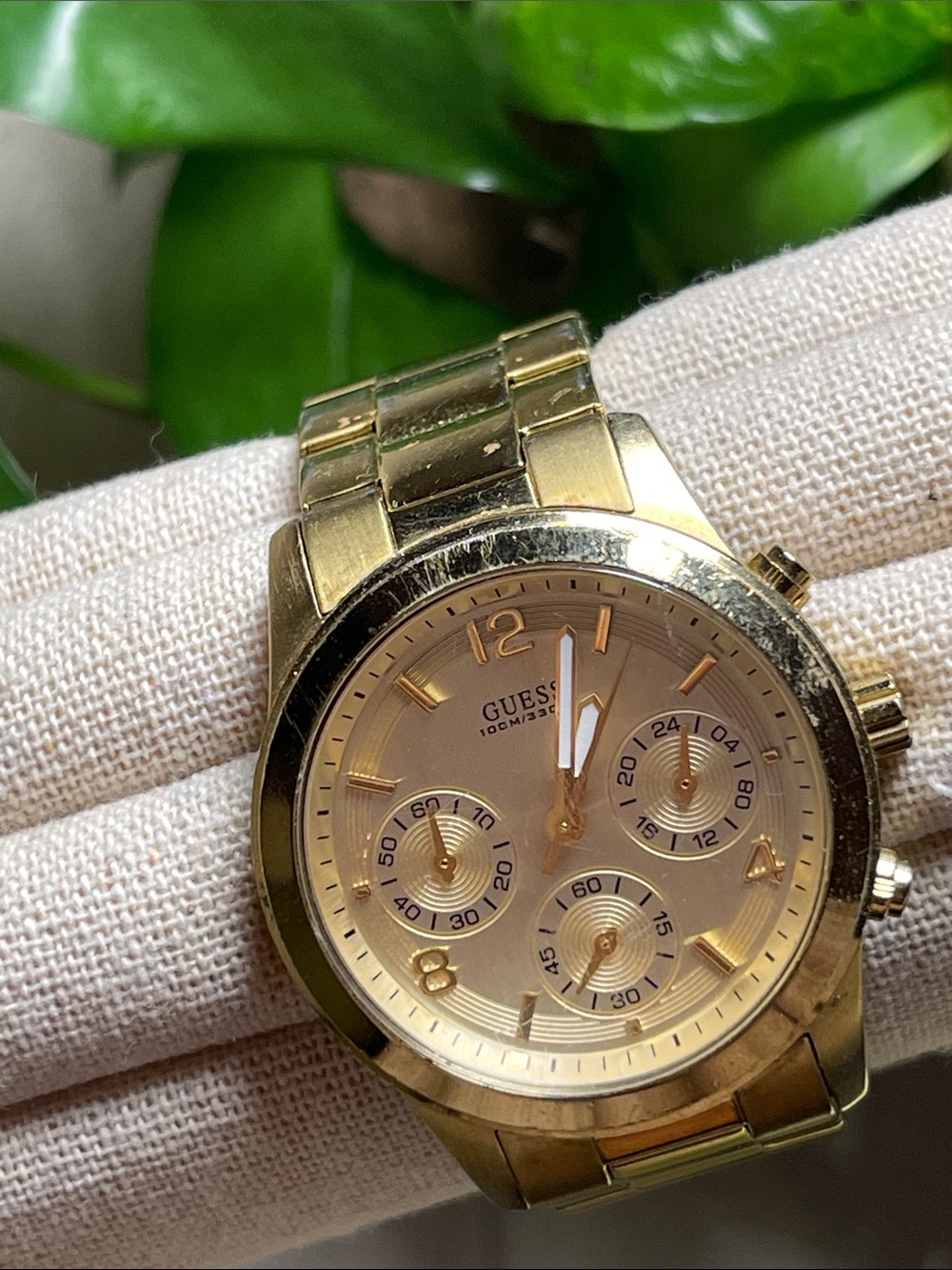Guess Gold-Tone Women's Chronograph Bracelet Watch